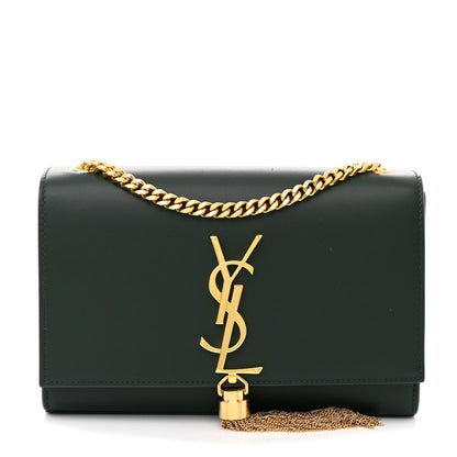 Saint Laurent Smooth Calfskin Small Classic Monogram Kate Tassel Satchel Dark Mint 1 of 10