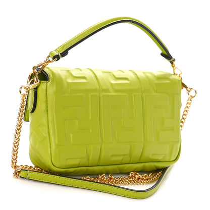 Fendi Nappa FF 1974 Embossed Mini Baguette Wasabi 2 of 7
