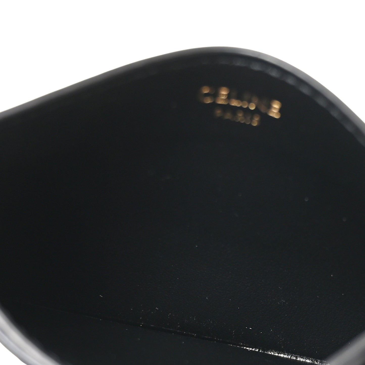 Smooth Lambskin Triomphe Card Holder Black