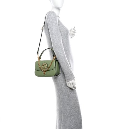 Gucci Roxy Calfskin Small Blondie Top Handle Shoulder Flap Bag Salamander Green 2 of 10