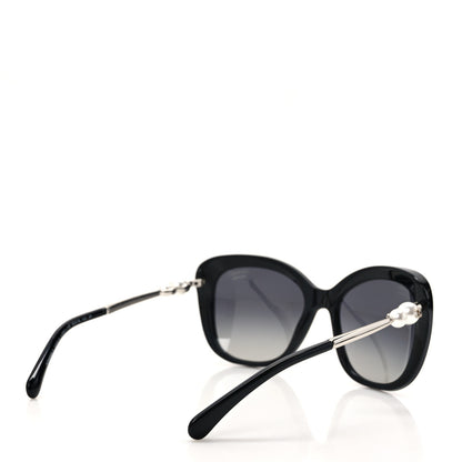 Chanel Acetate Polarized Butterfly Winter Pearl Sunglasses 5339-H Black 4 of 8