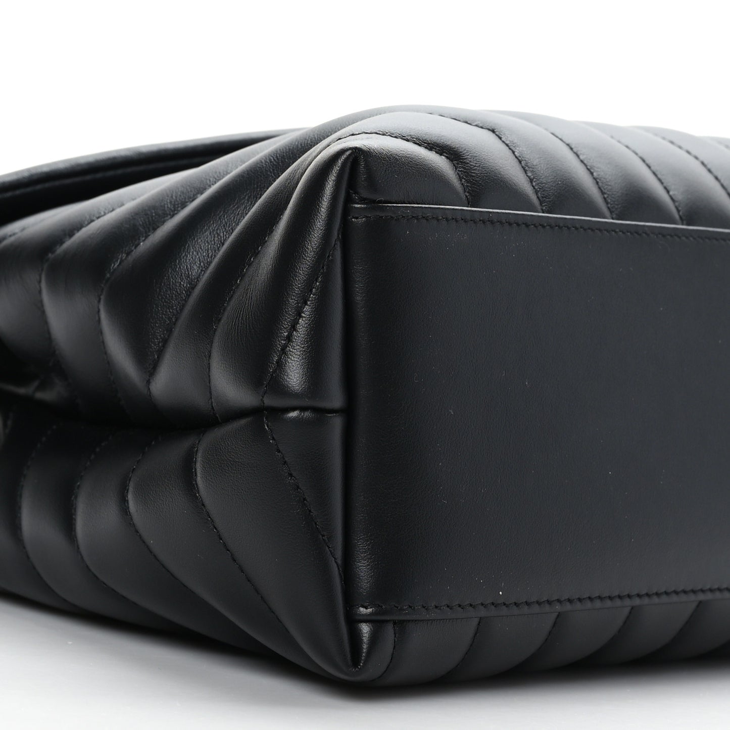 Calfskin Y Quilted Monogram Medium Loulou Chain Satchel Black