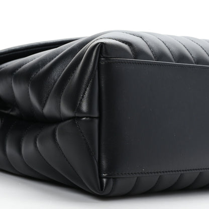 Saint Laurent Calfskin Y Quilted Monogram Medium Loulou Chain Satchel Black 8 of 9