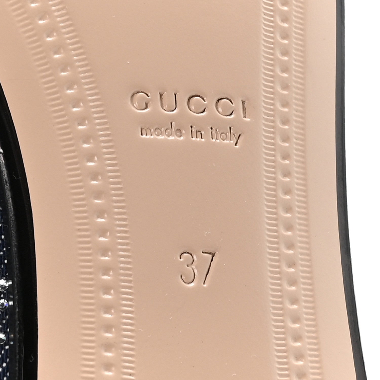 Gucci Denim Crystal GG Monogram Horsebit Womens Jordaan Loafers 37 Deep Blue Blue Milad 7 of 9