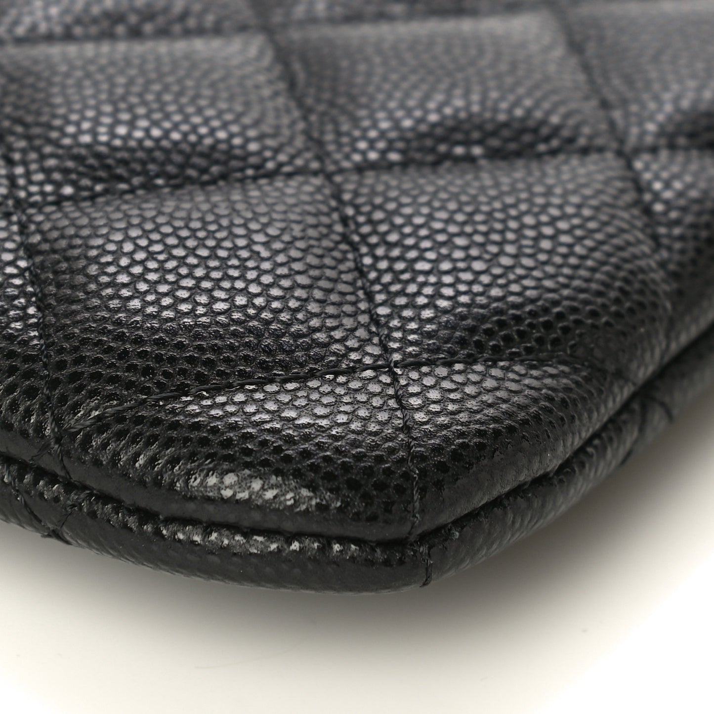 Caviar Quilted Small Cosmetic Case Black