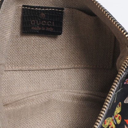 Gucci Silk Flora Flower Garden Bumble Bee Charm Pochette Black 6 of 8