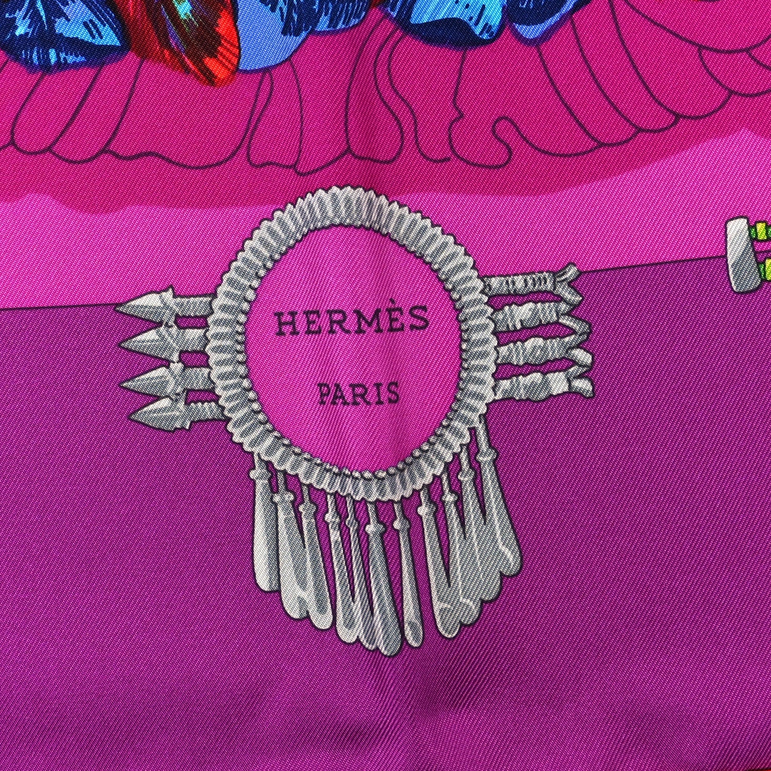 Hermes Silk Mexique Scarf 90 Fuchsia 2 of 3