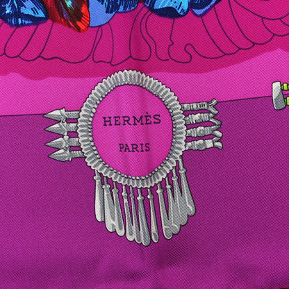 Hermes Silk Mexique Scarf 90 Fuchsia 2 of 3