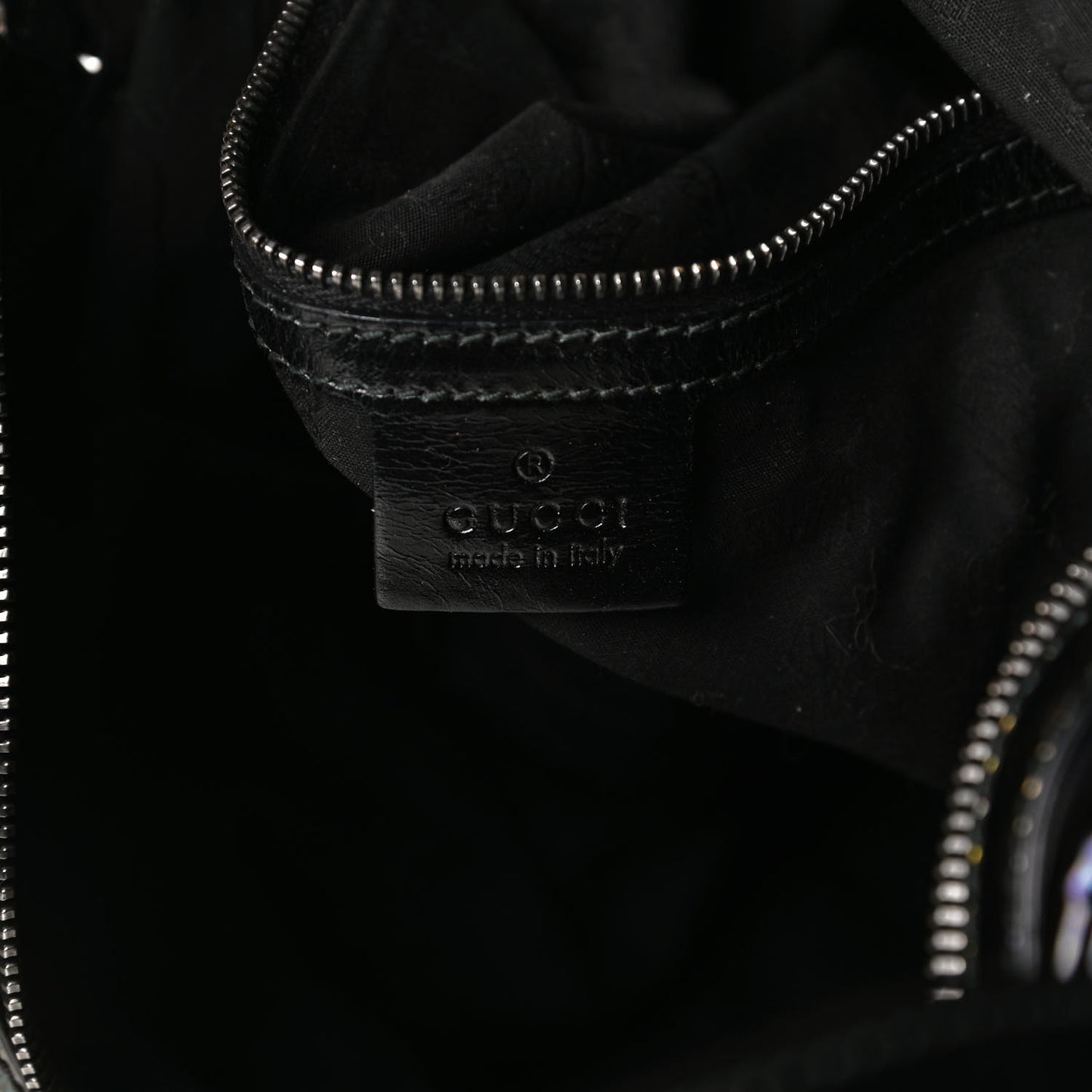 Iridescent Patent Medium Icon Bit Shoulder Bag Black