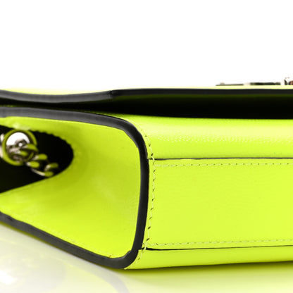 Saint Laurent Patent Grain de Poudre Small Monogram Kate Satchel Neon Yellow 8 of 10
