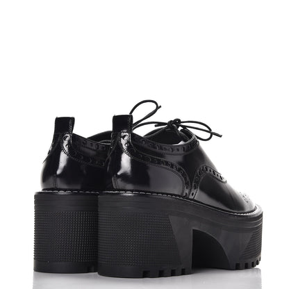 Louis Vuitton Calfskin Fighter Richelieu Platform Boots 36 Black 4 of 9