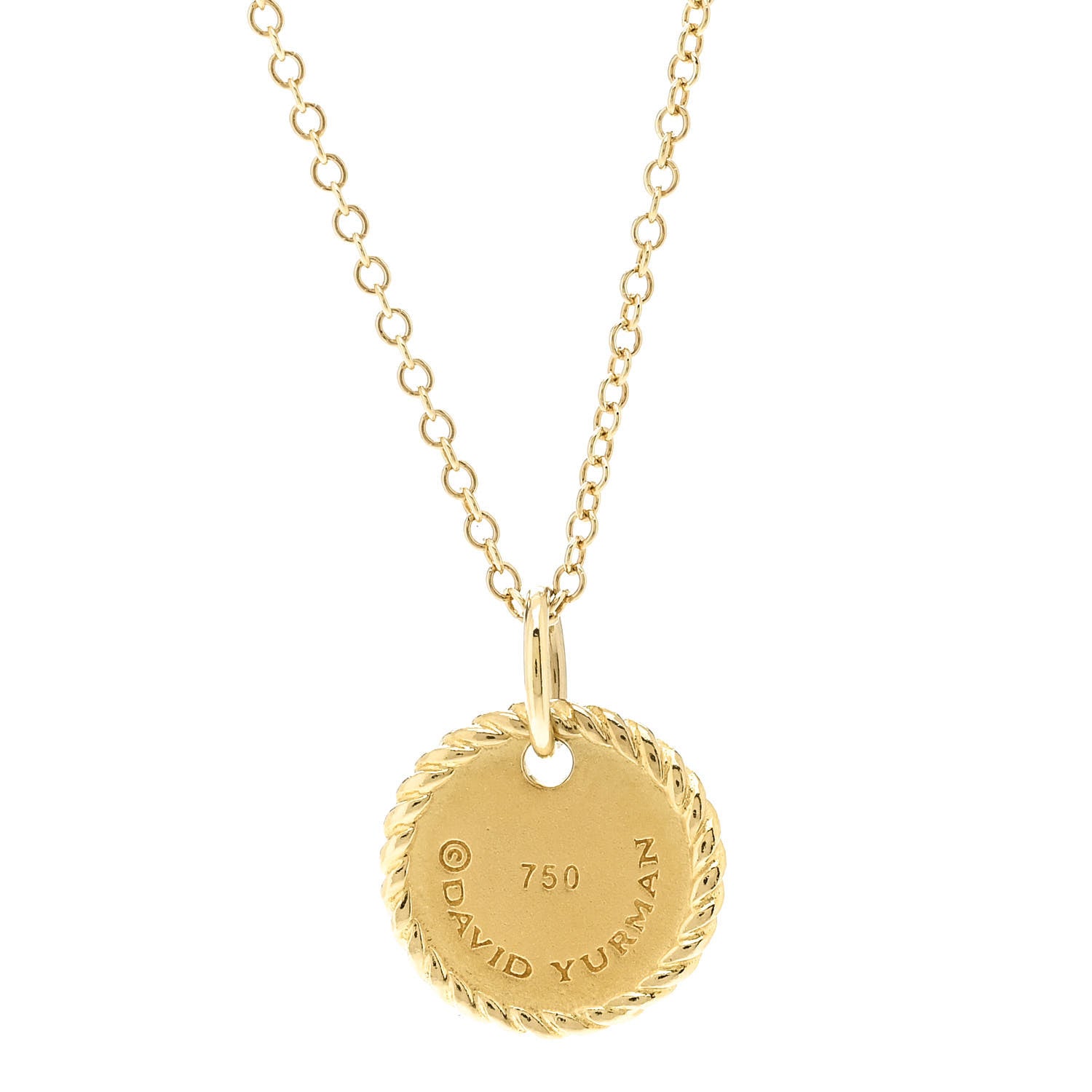 David Yurman 18K Yellow Gold Diamond Initial H Charm Necklace 4 of 6