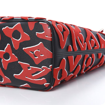 Louis Vuitton X UF Tufted Monogram Neverfull MM Black Red 9 of 10