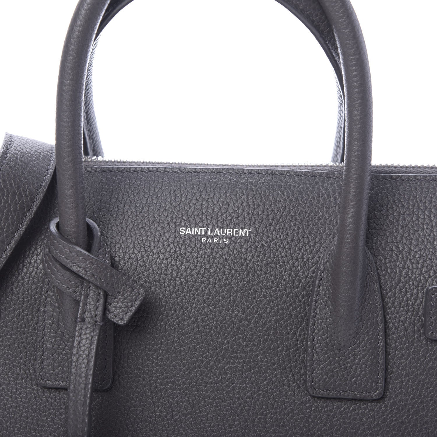 Saint Laurent Grained Calfskin Baby Supple Sac De Jour Asphalt 8 of 11