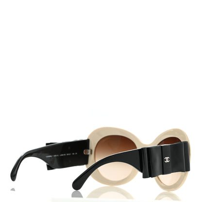 Chanel Acetate Patent CC Bow Sunglasses 5282-Q Beige Black 4 of 8