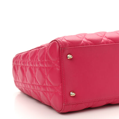 Christian Dior Lambskin Cannage Medium Lady Dior Fuchsia 9 of 12