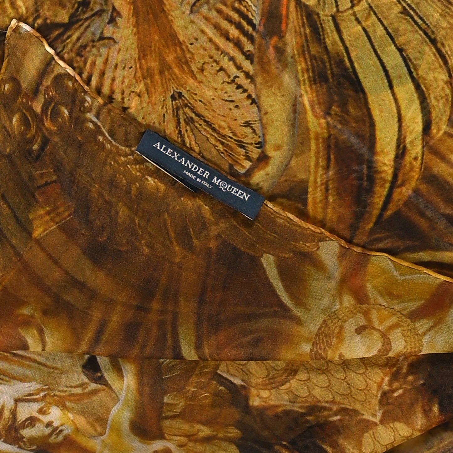 Satin Scarf Gold Black