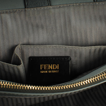 Fendi Vitello Elite Flamingo Regular 2Jours Tote Grigio Grigio Chiaro 6 of 9