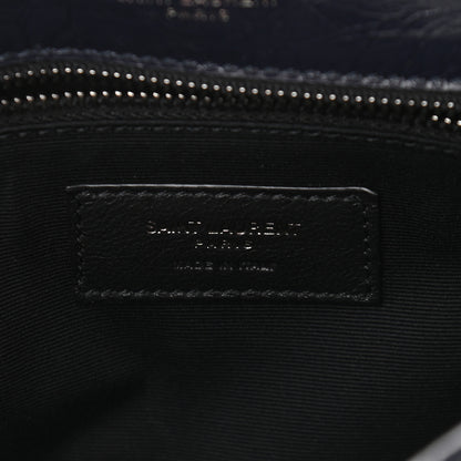 Saint Laurent Crinkled Calfskin Matelasse Monogram Medium Niki Chain Satchel Deep Marine 6 of 9