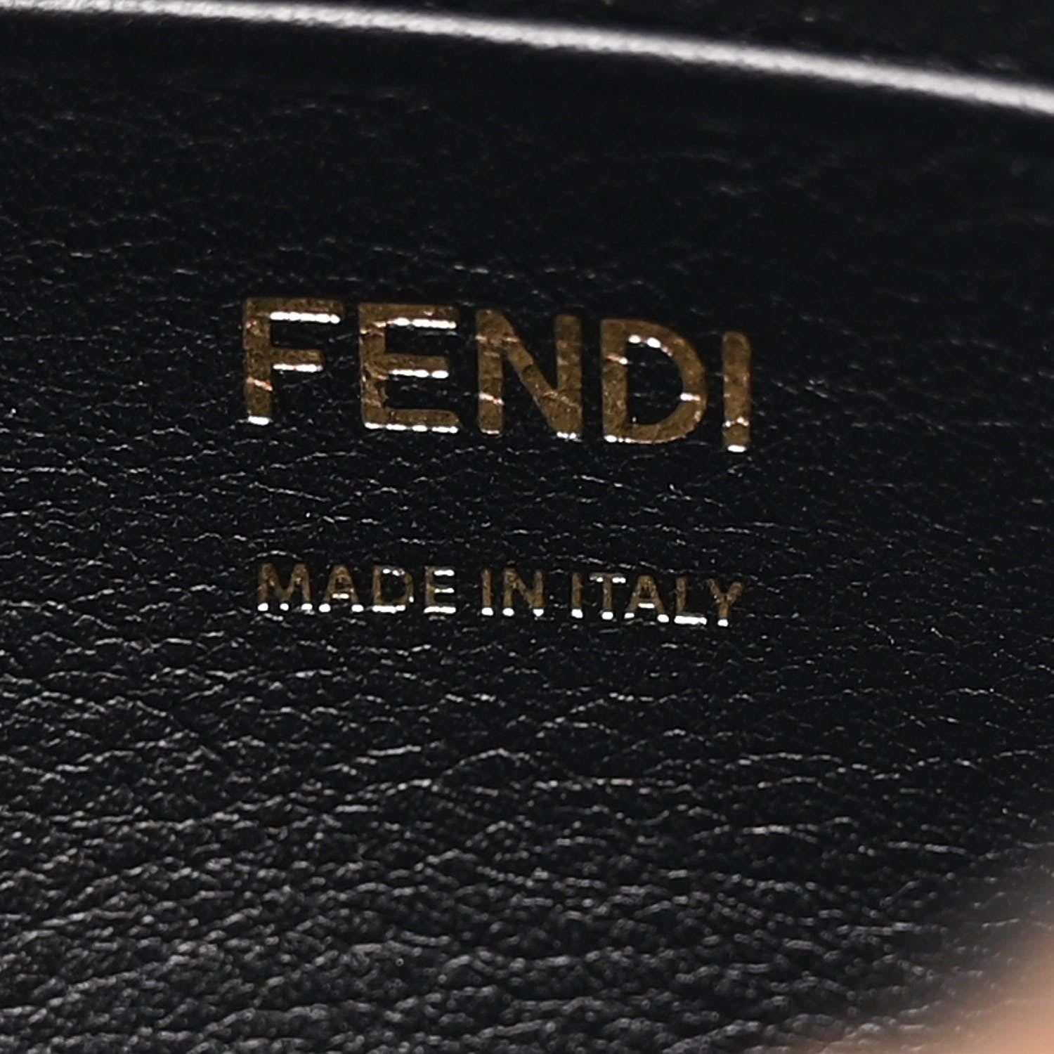 Fendi Shearling Vitello Dolce Macro FF 1974 Mini Baguette Tobacco Black 6 of 11