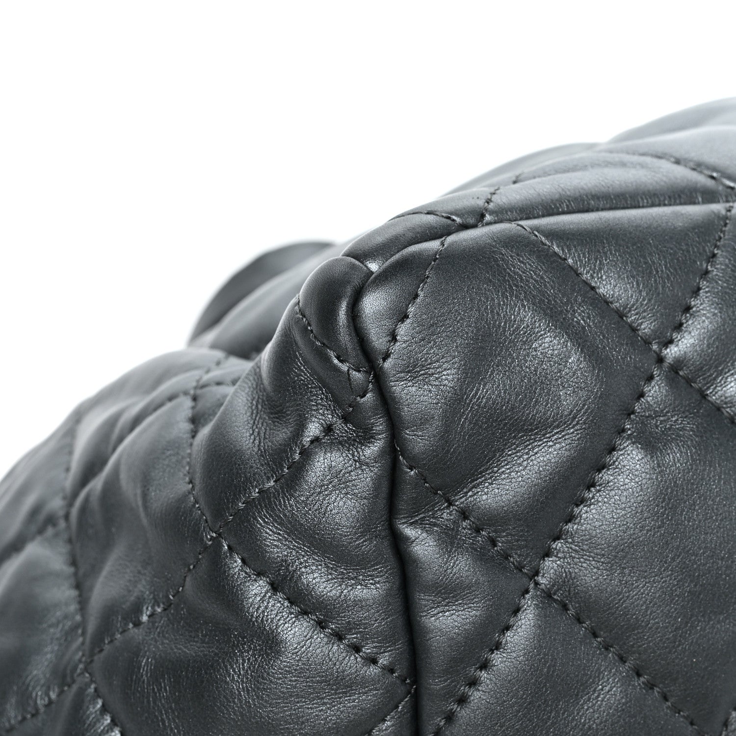 Chanel Metallic Lambskin Quilted Large Week End on Mars Tote Dark Grey 11 of 15