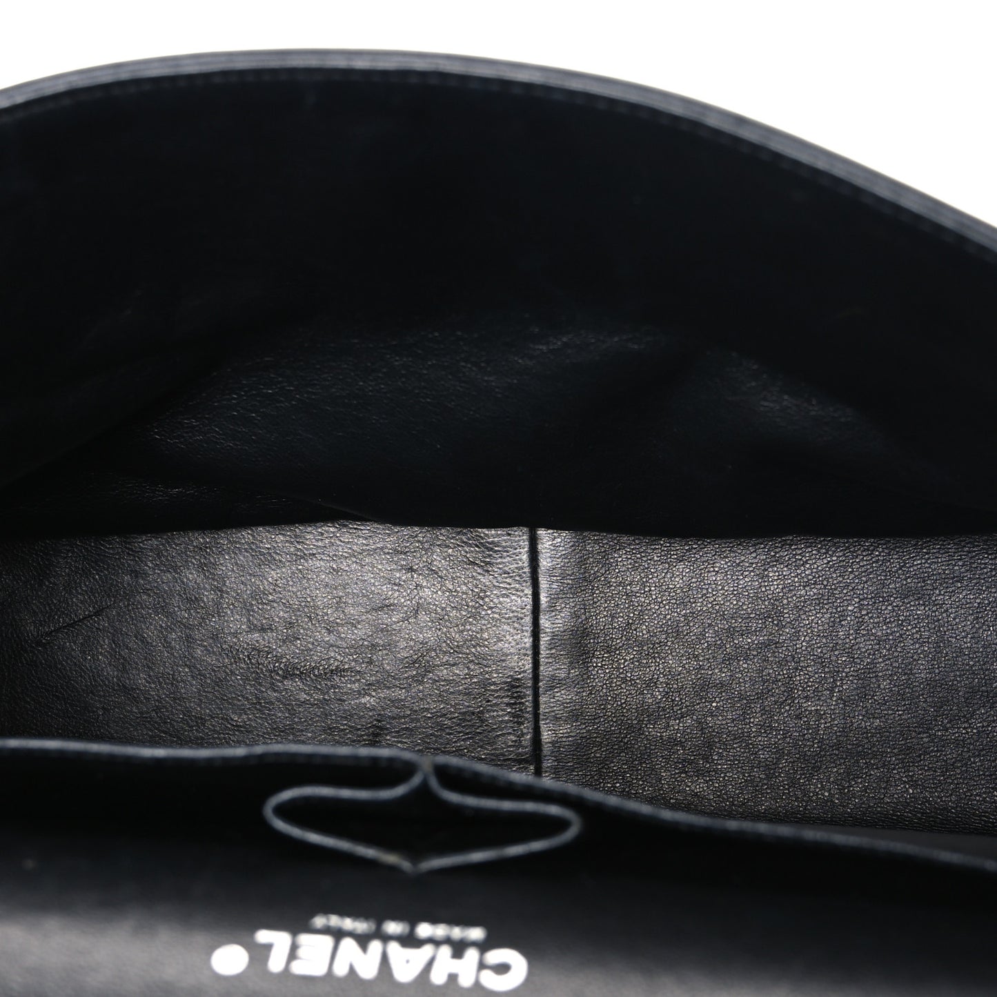 Patent Quilted Jumbo Double Flap Black