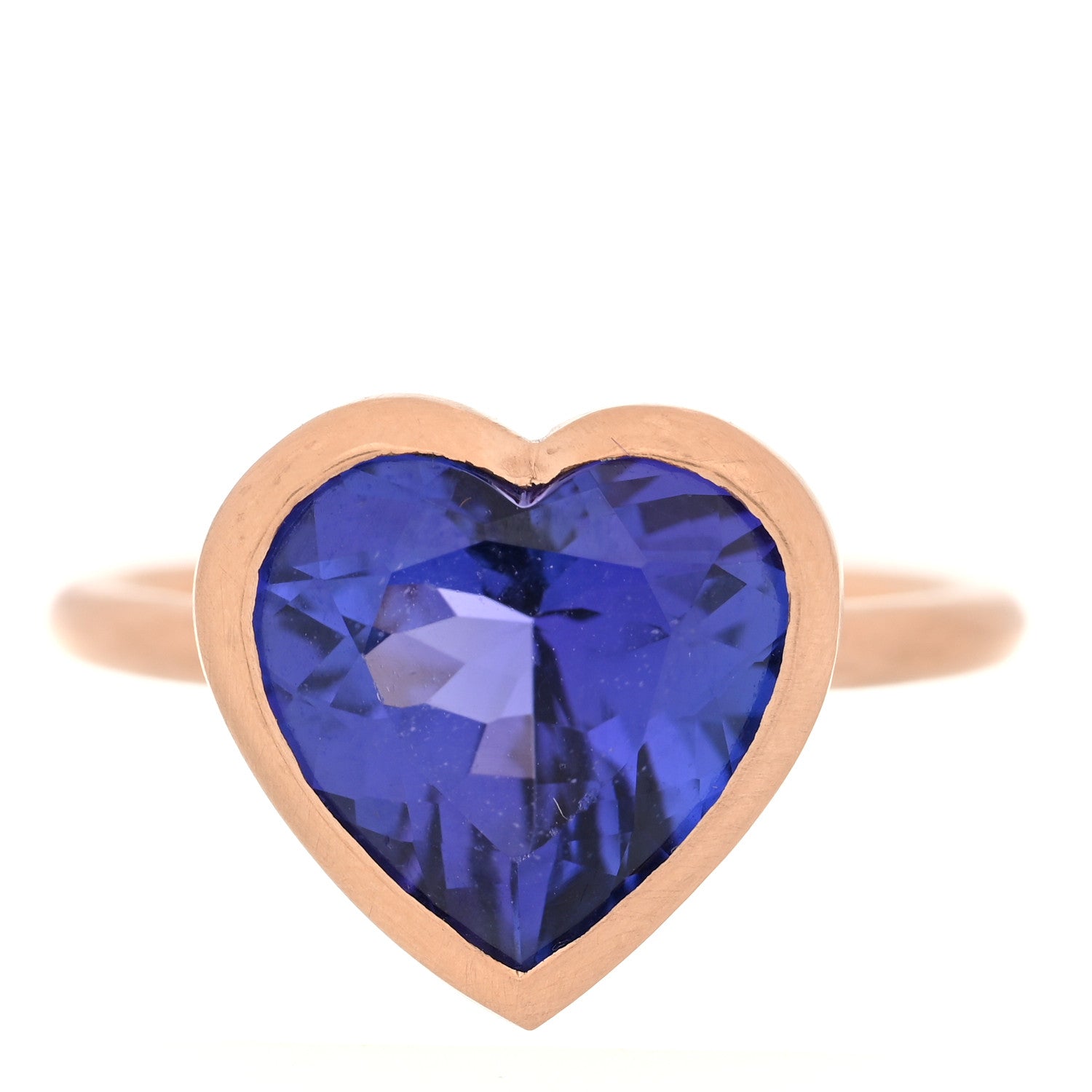 Irene Neuwirth 18K Rose Gold Tanzanite One of a Kind Heart Bezel Ring 54 7 1 of 5