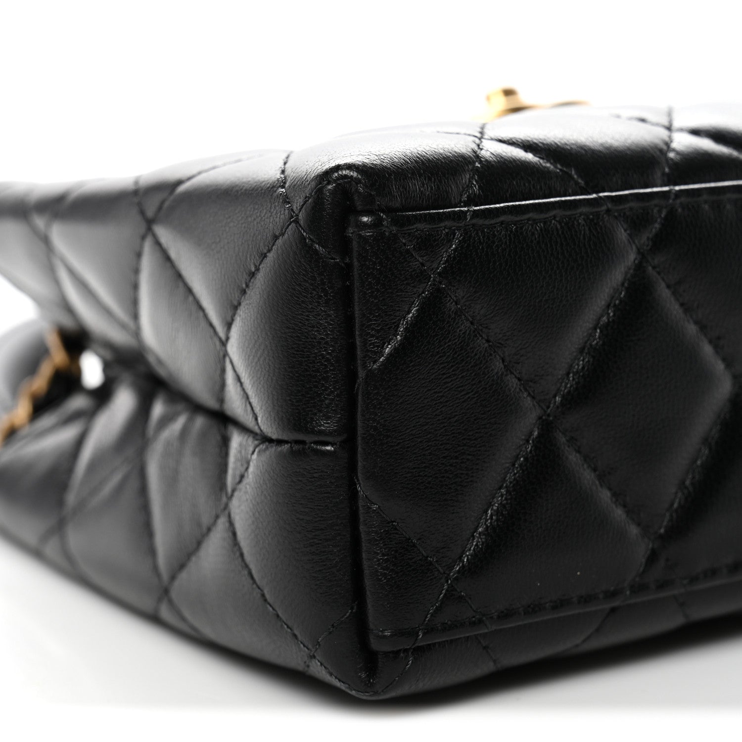 Chanel Shiny Aged Calfskin Quilted Nano Kelly Shopper Black 9 of 10