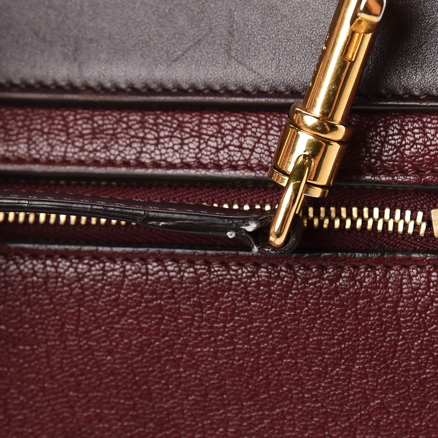 Goatskin Smooth Calfskin Mini Belt Bag Burgundy