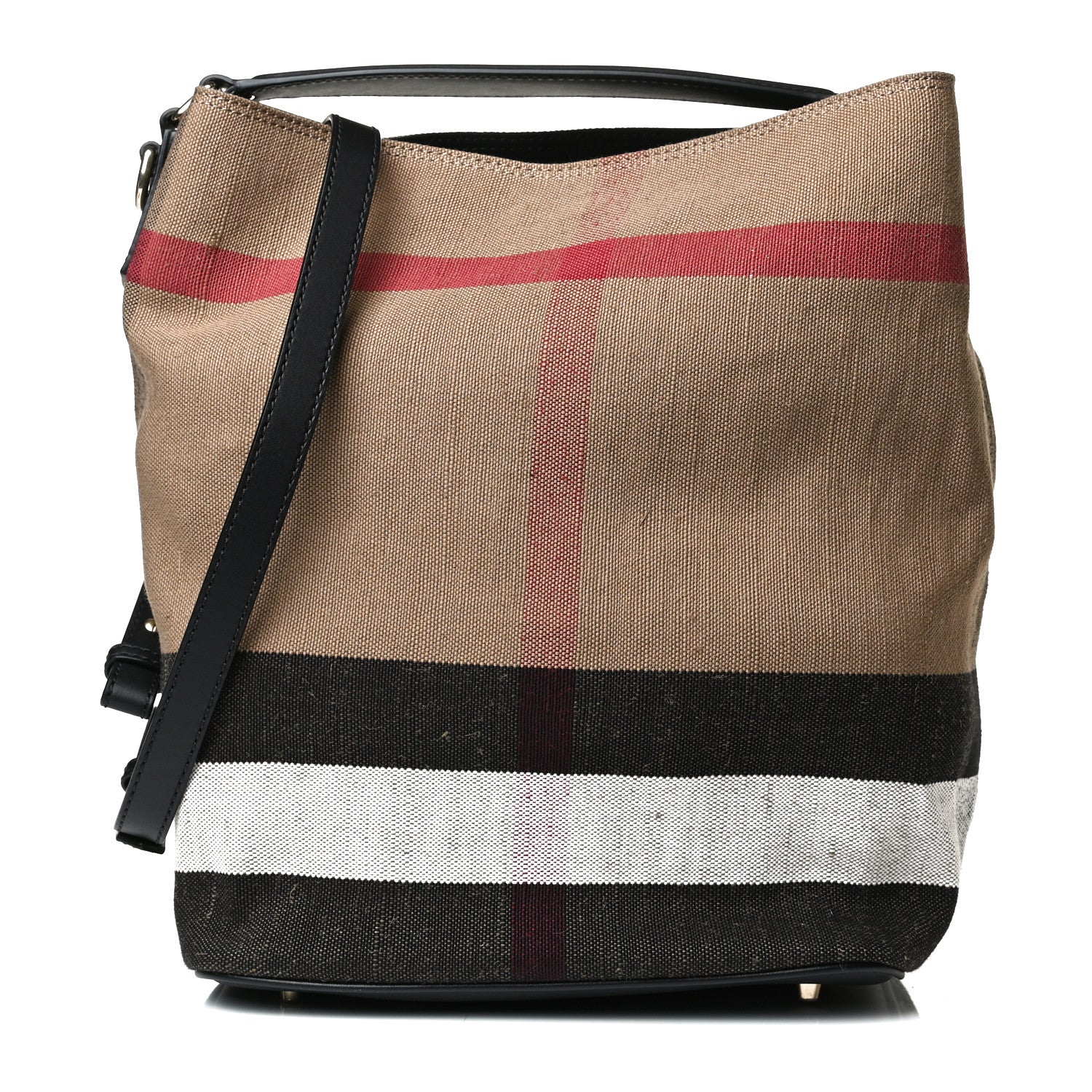 Burberry Canvas Mega Check Medium Ashby Hobo Black 3 of 16