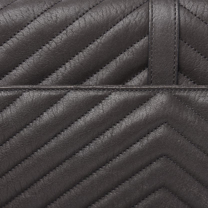 Saint Laurent Sheepskin Matelasse Chevron Monogram Large College Satchel Dark Anthracite 13 of 16