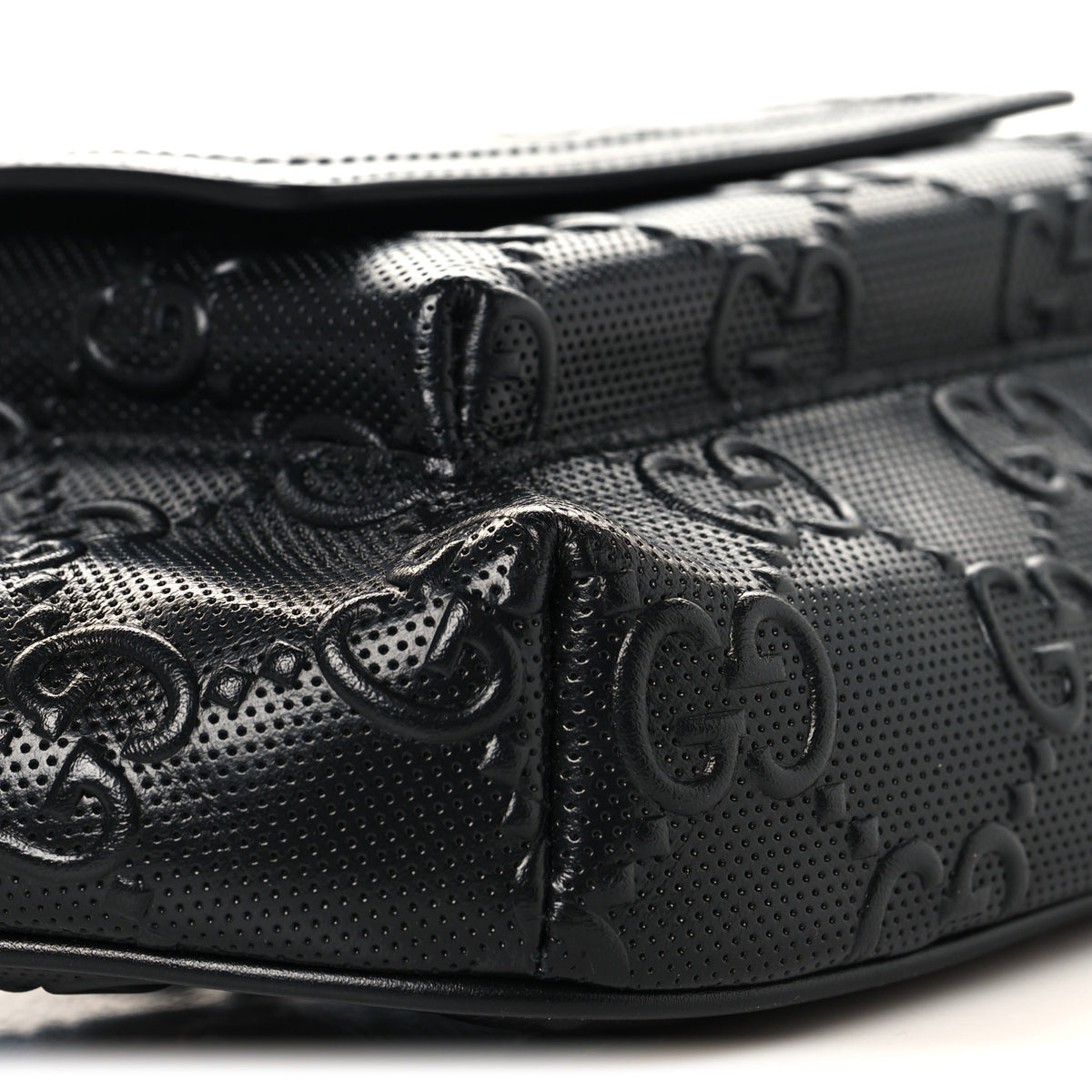Gucci Calfskin GG Tennis Embossed Pocket Belt Bag Black 9 of 10