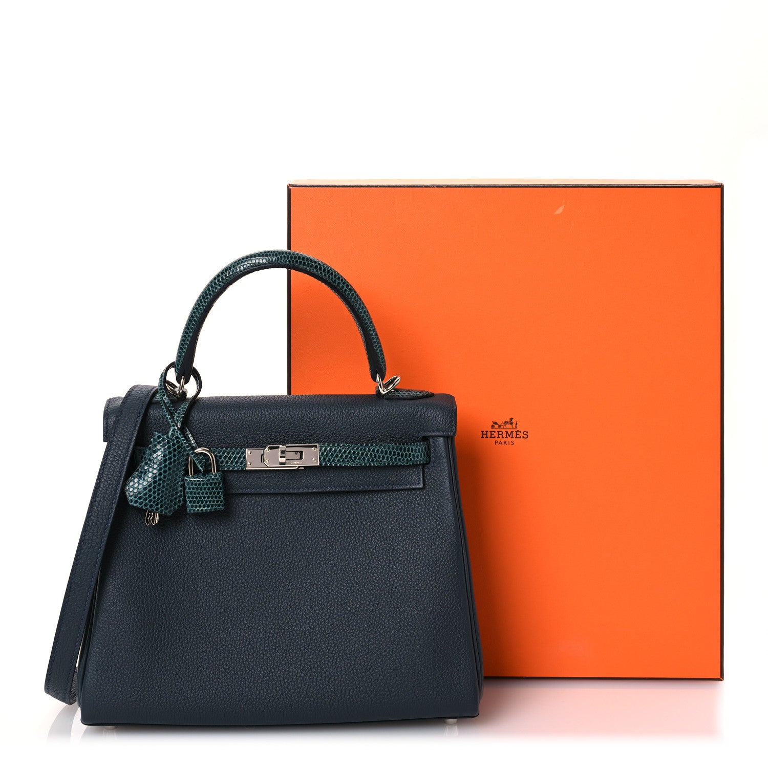 Hermes Togo Lizard Kelly Retourne Touch 25 Vert Rousseau 16 of 16
