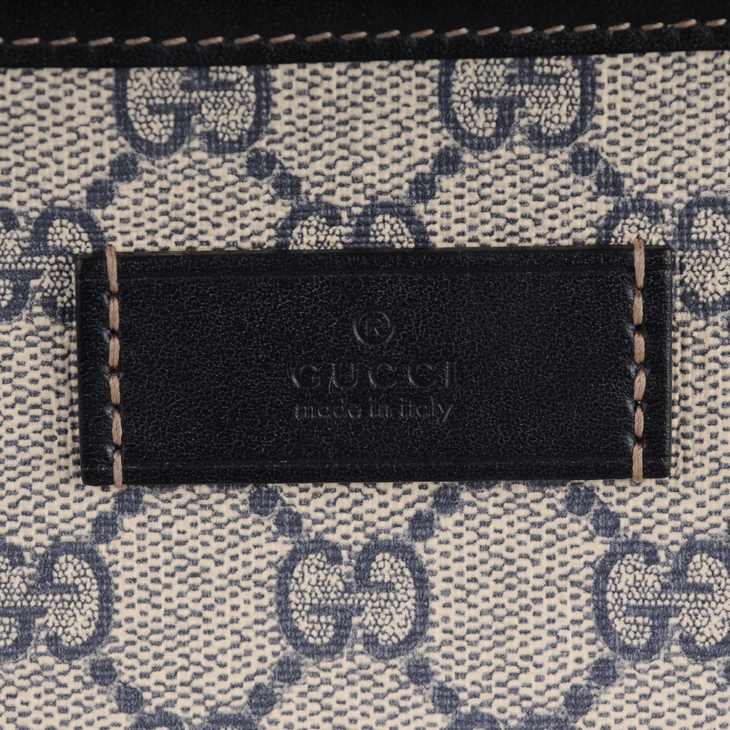 GG Supreme Monogram Medium Zippered Shopping Tote Navy