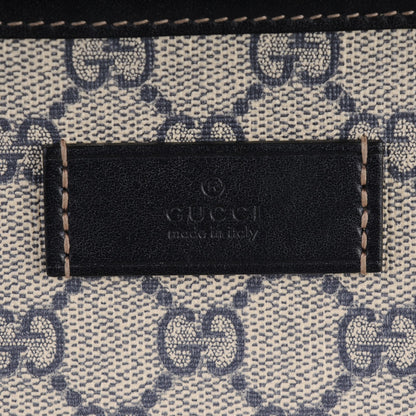 Gucci GG Supreme Monogram Medium Zippered Shopping Tote Navy 6 of 17