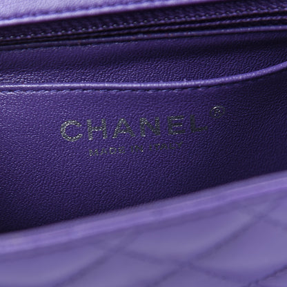 Chanel Lambskin Quilted Mini Square Flap Purple 5 of 15