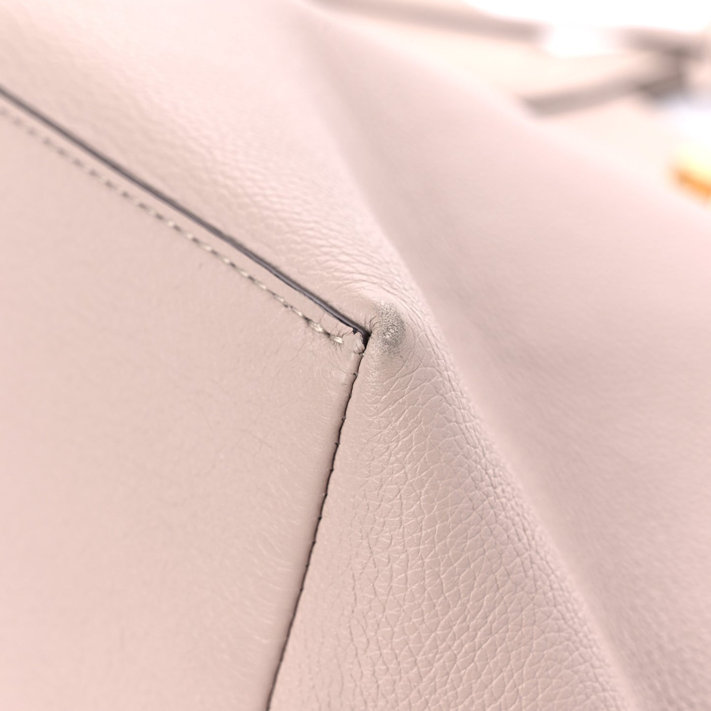 Calfskin Lockme Go Tote Greige