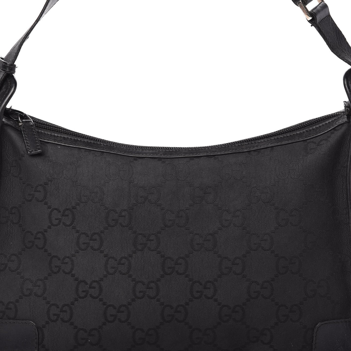 Nylon Monogram Shoulder Bag Black