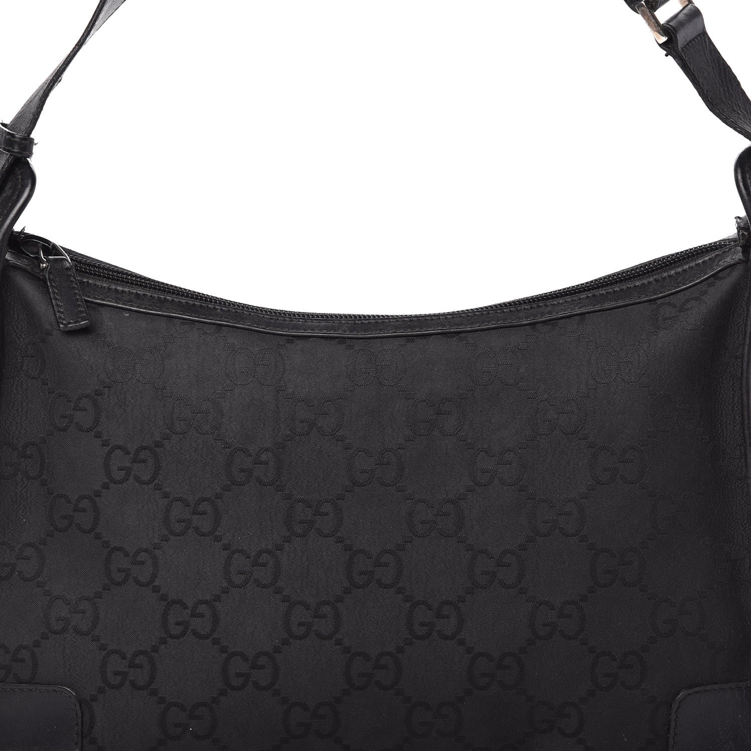 Gucci Nylon Monogram Shoulder Bag Black 10 of 13