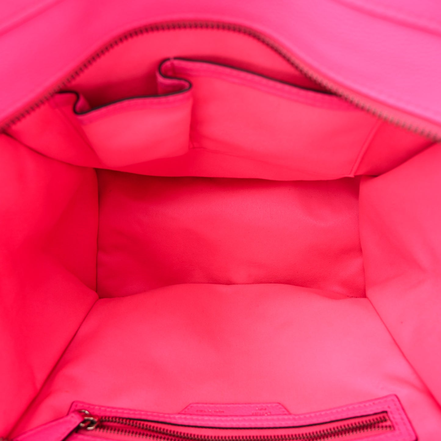 Drummed Calfskin Mini Luggage Fluo Pink