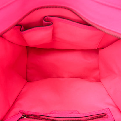 Celine Drummed Calfskin Mini Luggage Fluo Pink 5 of 11
