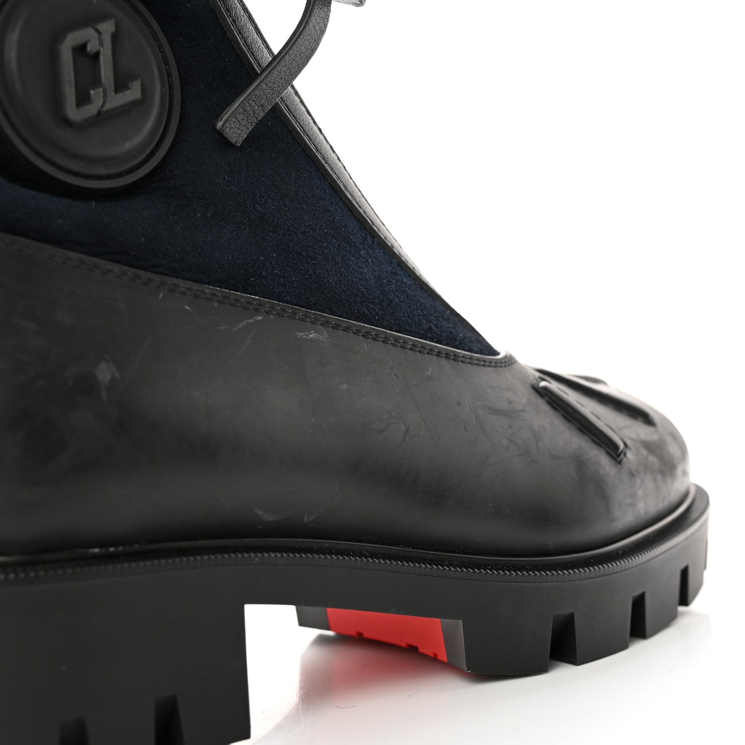 Christian Louboutin Kid Calfskin Shearling Glory Flat Boot 35.5 Version Black 14 of 19