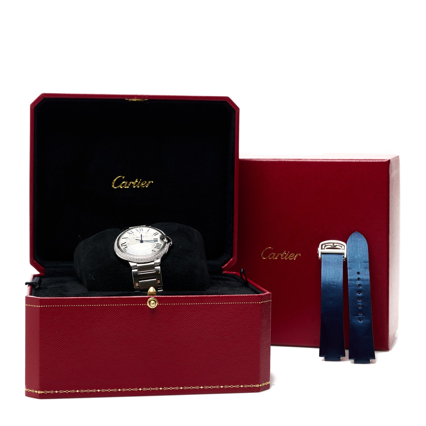 Stainless Steel Diamond Bezel 36mm Ballon Bleu De Cartier Automatic Watch