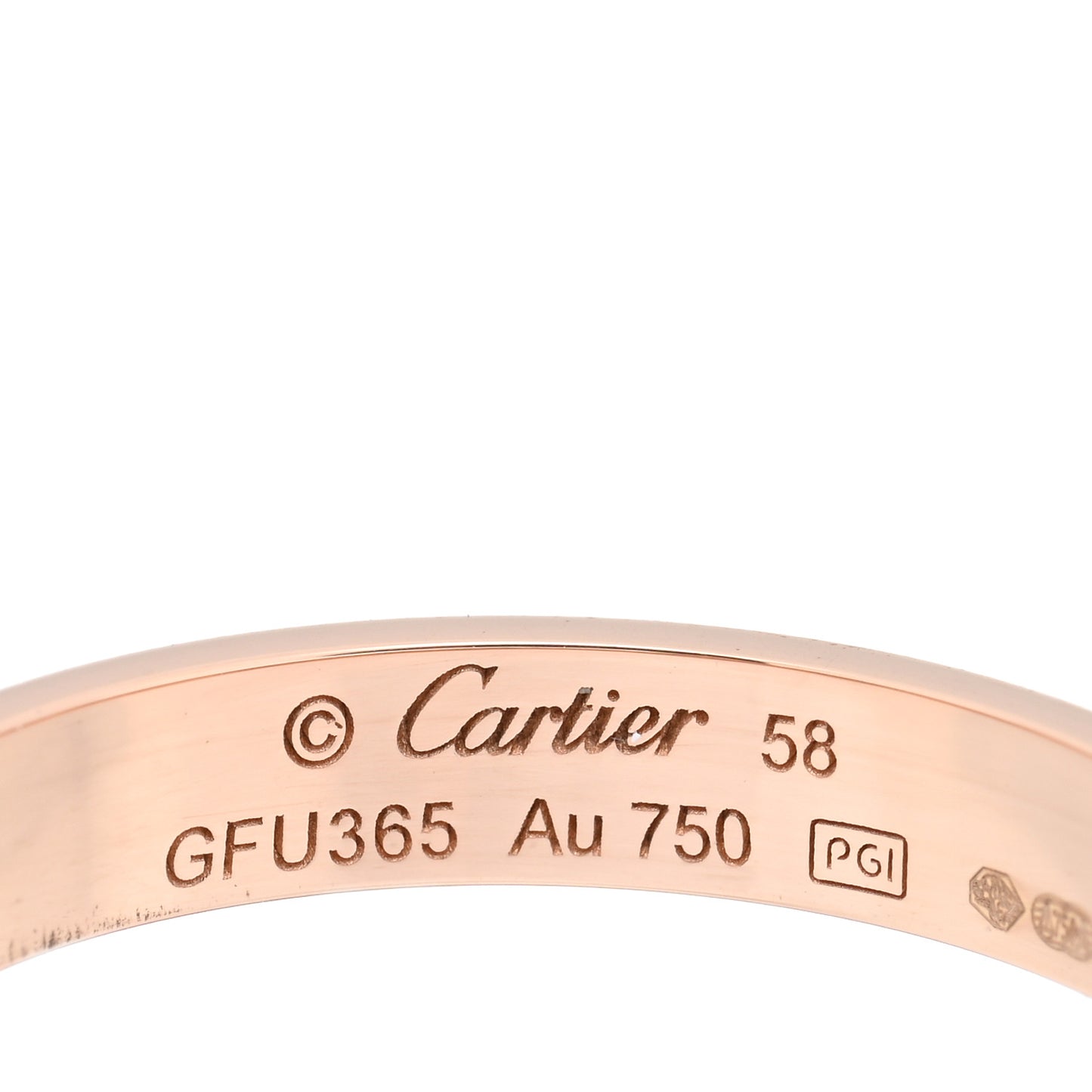 18K Pink Gold 3.5mm LOVE Wedding Band Ring 58 8.5