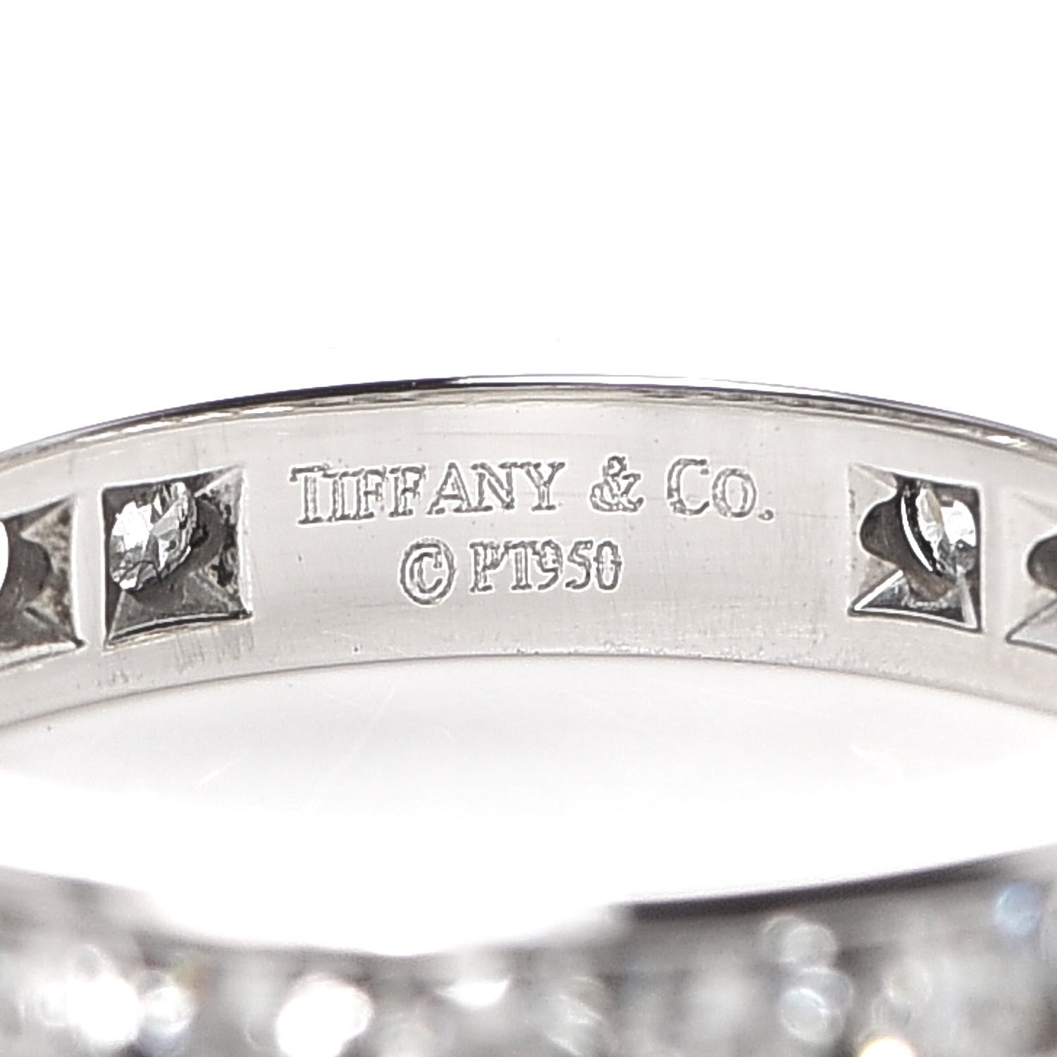 Tiffany Platinum Diamond 3mm Wedding Band Ring 48 4.5 4 of 5