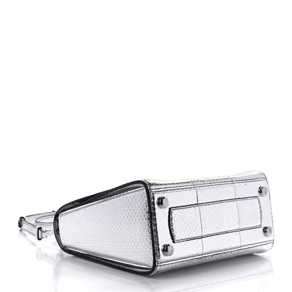 Salvatore Ferragamo Metallic Snakeskin Medium Boxyz Silver 3 of 8