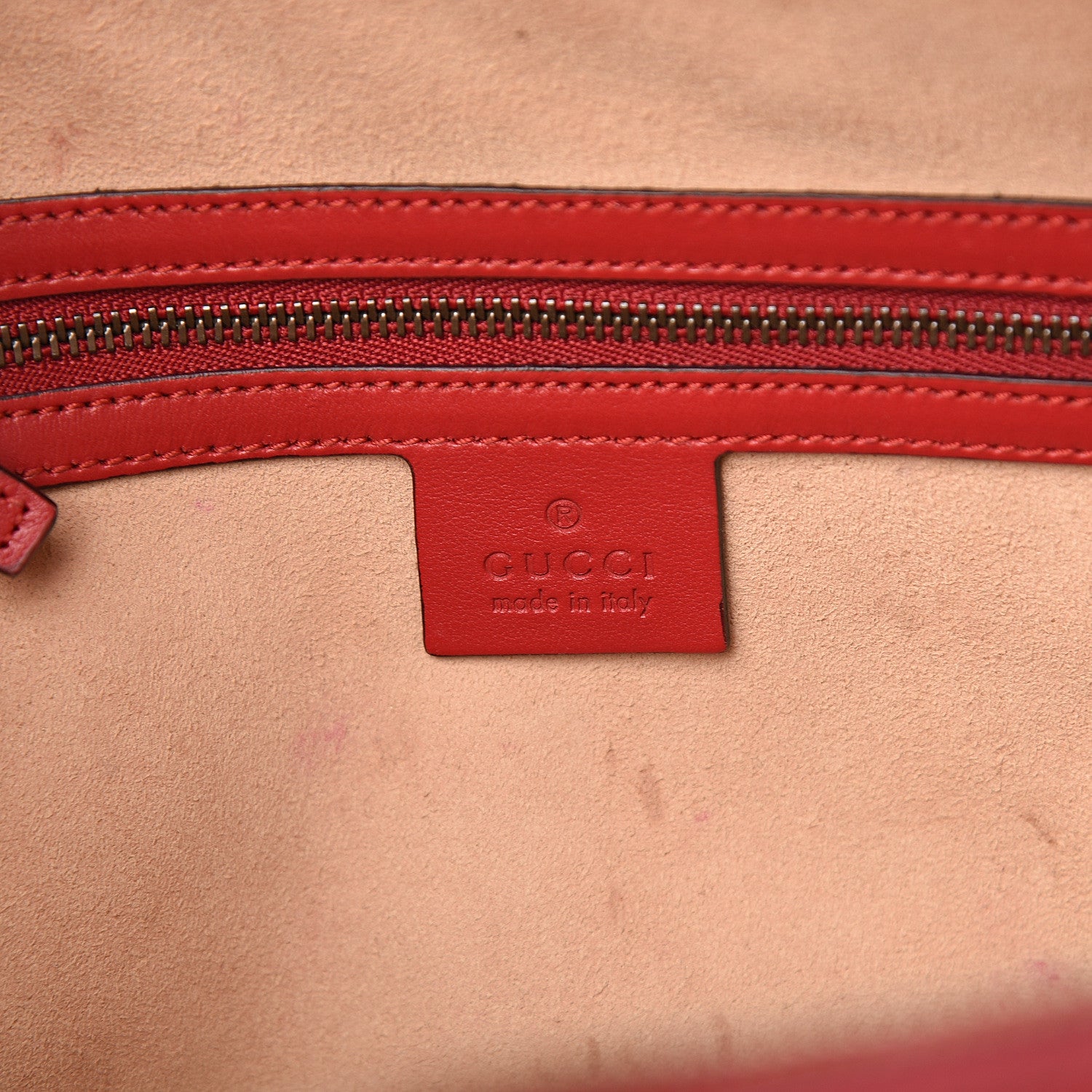 Gucci Calfskin Matelasse Sylvie Web Small GG Marmont Top Handle Shoulder Bag Hibiscus Red 5 of 11