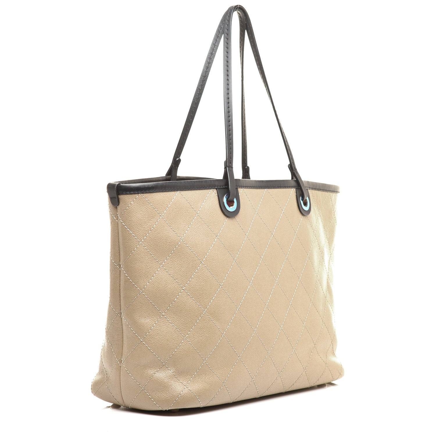 Chanel Grained Calfskin Large Fever Shopping Tote Beige 4 of 9