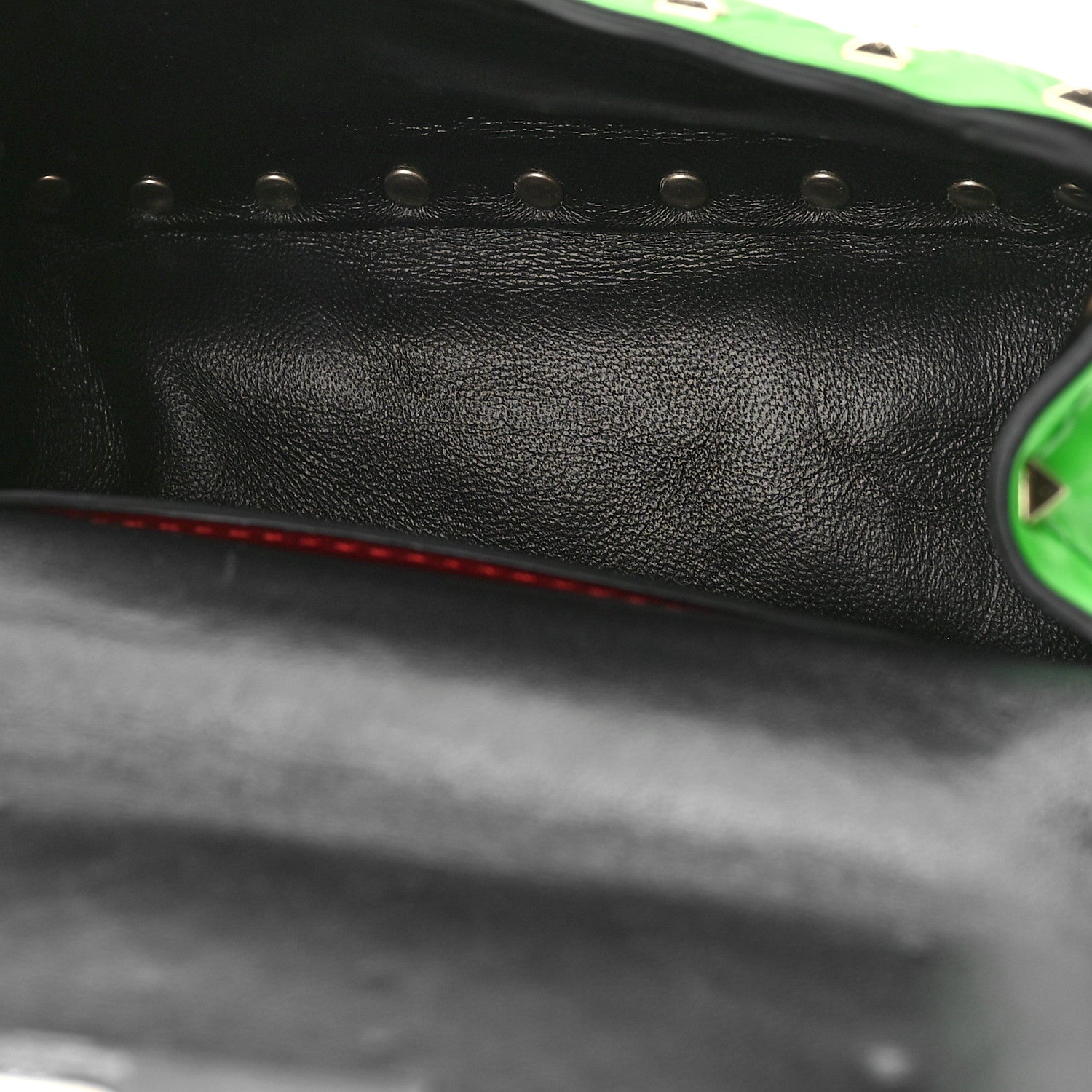 Valentino Garavani Calfskin Micro Rockstud Spike Shoulder Bag Fluo Green 5 of 8