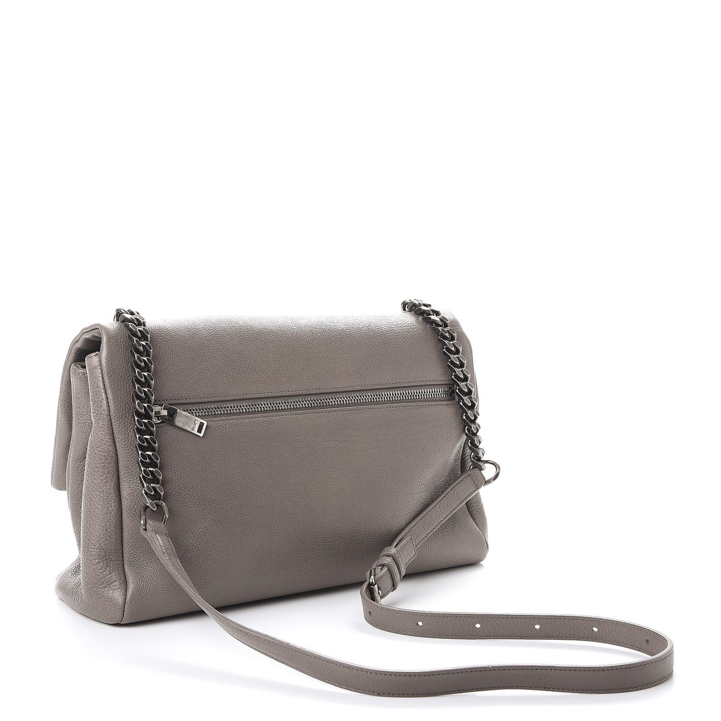 Grained Calfskin Medium West Hollywood Monogram Fold-Over Grey